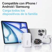 Cargador Portátil para Celular 20000mAh, Pila Portatil Para Celular con 4 cables de carga incluidos, soporta la carga simultánea de 5 dispositivos, equipada con tecnología de carga ultrarrápida de 20W, integra 2 luces indicadoras LED, ideal para emergencias en apagones o al aire libre. - negro - Ver 11
