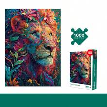 1000pcs Unique Wooden Jigsaw Puzzles - Lion, Luxurious Animal Shaped Wood Puzzle, Beautiful Package, Best Gift For Adults - Multicolor - View 7