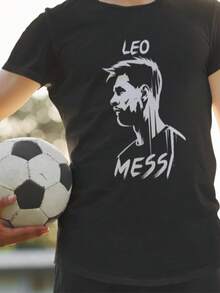 Lionel Me Ssi - Soccer T-Shirt_ Football Fashion, Graphic Shirt Tee, Fan Kit Soccer World Cup EURO 20 - 黑色 - 查看 1