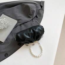2026 New Pleated Cute Shoulder Bag, Niche High-End Chain Crossbody Shell Bag For Girls - Black - View 3