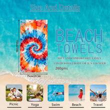 1 pezzo Telo da spiaggia con motivo a righe e Tintura a nodi colorato, telo da spiaggia extra large in microfibra super morbida, asciugamano da bagno altamente assorbente, adatto per viaggi, piscina, immersioni, surf, yoga, campeggio, disponibile in varie misure, accessorio da spiaggia - C - Visualizzare 14