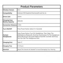 1 pieza Auriculares inalámbricos estéreo HiFi de silicona flexible con diseño magnético y control de botón, auriculares inalámbricos de música de moda con 600 horas de tiempo de reproducción - Multicolor - Ver 10