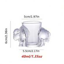 1pc 1.35oz Creative Animal Shaped Glass Shot Glass, Featuring Thick And Durable Design, Creative Animal Shaped Liquor Glass, Thick Bottom Spirits/Cocktail Glass - Multicolor - View 14