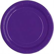 Deep Purple Solid Round Dessert Paper Plates - Inch 20 Ct - Vibrant Party Plates Appetizing Treats - Birthdays Events - Deep Purple + 20 Count (Pack Of 1) - View 1