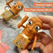 1Pc Italian Brainrot Funny Sound Keychain With Glow & Voice Feature, Novelty Italian Meme Sound Button Keyring, Funny Animals Stress Relief Fidget Toy, Creative Sensory Autism Anxiety Relief Gag Gift, Fashion Bag Charm Backpack Pendant Accessory For Teens Adults Women Men - F:茶杯女孩 - 查看 4