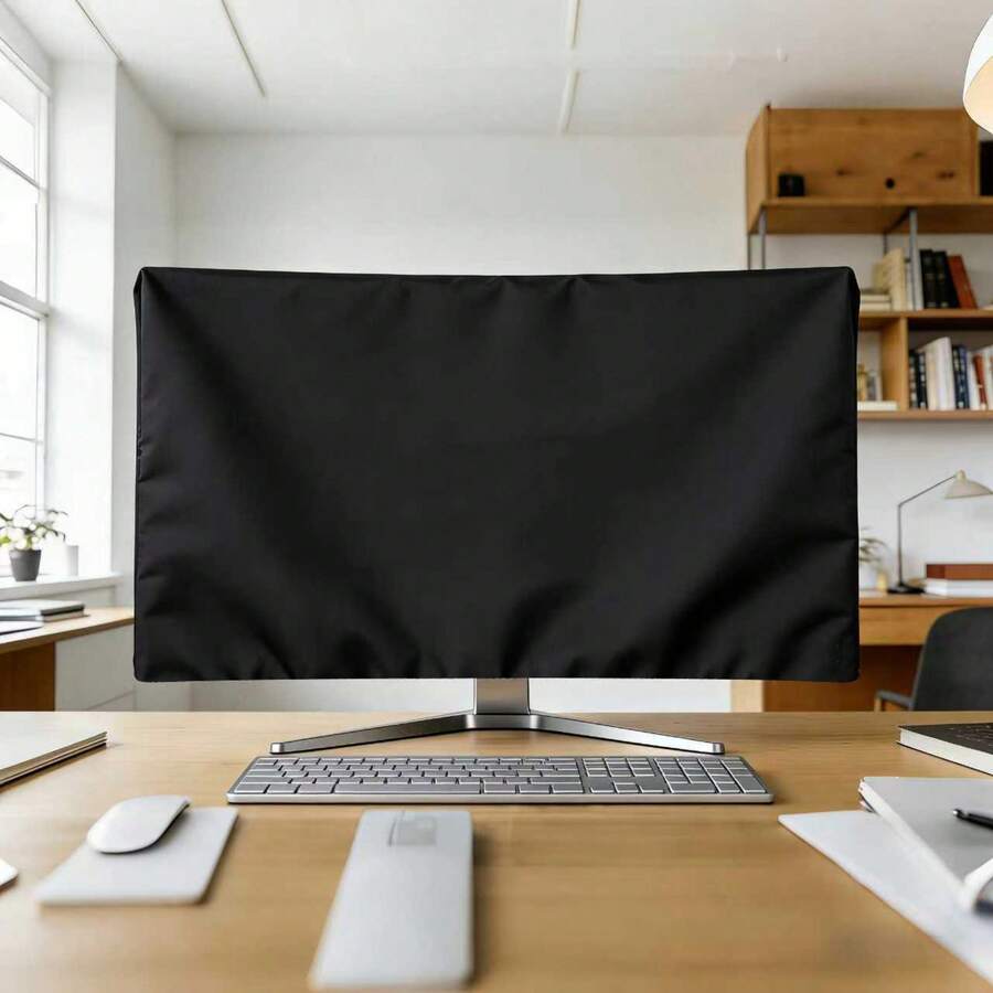 1pc Oxford Cloth Monitor Dust Cover, Waterproof & Wear-Resistant Protective Sleeve, Suitable For 24/27/32 Inch Computer Monitors, Anti-Static Design, Durable Dust Cover For Home, Office, Gaming Desk, Desktop PC Setup And Daily Use, Fashionable And Practical Computer Desktop Accessory