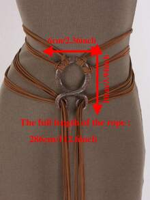 1pc Plus Size Knotted Rope Belt, Suitable For Women, Nordic Witch Waist Chain, Troll Diagonal Waist Belt, Shaman Pagan Viking Accessory, Renaissance Fair Boho Waist Rope - A - View 3