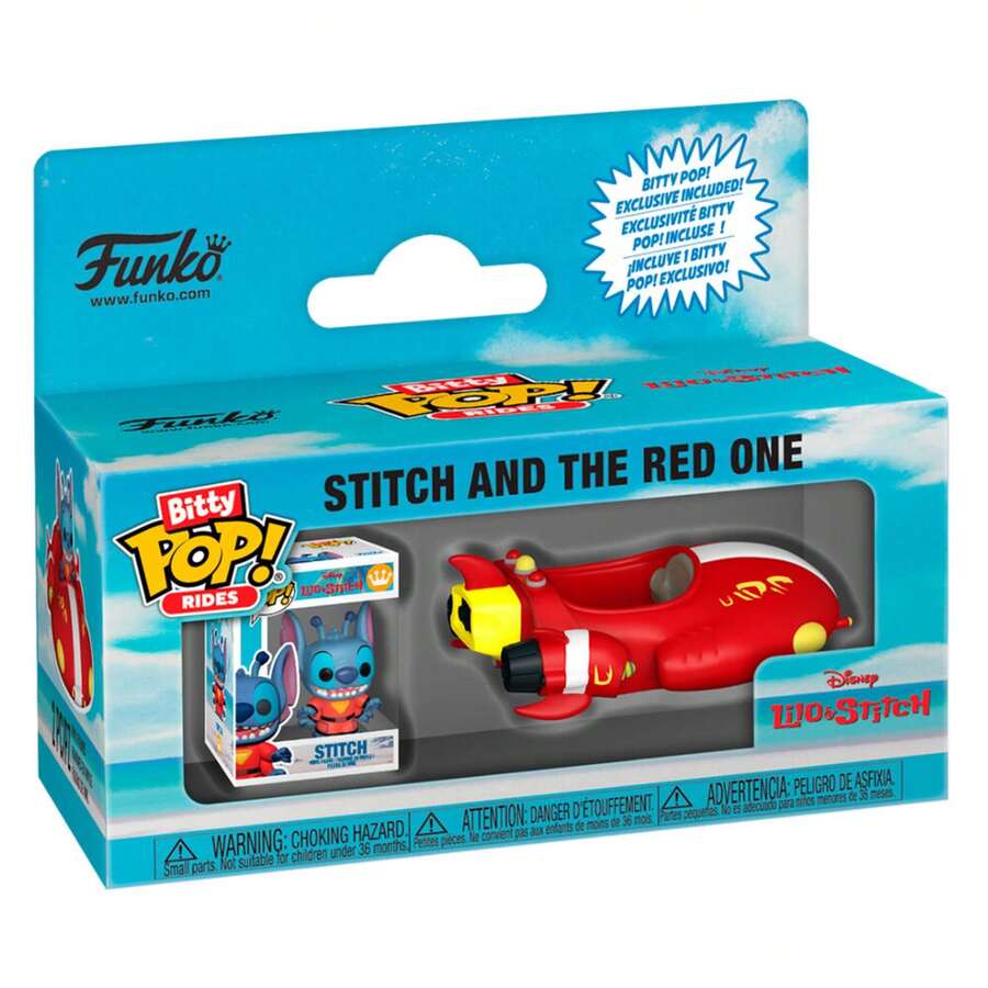 Funko POP Rides  Lilo & Stitch - Stitch And The Red One - Mini Vinyl Figure 2.5cm In Acrylic Case - Stitch In A Race Car - Official Product - Gift For Collectors - FREE Shipping ✅ 24/48h Delivery To Mainland Spain - Multicolor - View 1