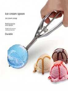 Multi-Purpose Stainless Steel Scoop Set - Trigger Release For Ice Cream, Cookie Dough, Melon Balls & Meatballs - Silver - View 5