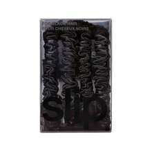 Slip Silk Skinny Scrunchies | 100% Mulberry Silk, Anti-Crease, Gentle On Hair, Reduces Breakage | Stylish & Durable | Set Of 4 - 黑色 - 查看 2