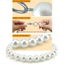 Adjustable Faux Pearl Pet Collar, Elegant Minimalist Luxury Style, Fashionable Durable Sturdy, Suitable For Cats And Dogs - Multicolor - View 7