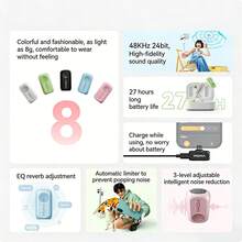 Moma LARK A1 All-In-One Wireless Lavalier Microphone With Charging Case, For Mobile Live Streaming, Intelligent Noise Cancellation, And Dopamine Reduction; Mini Interview And Shooting Microphone - View 11