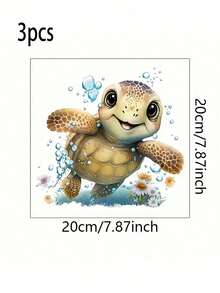 1pc Charming Turtle Toilet Seat Sticker - Waterproof Bathroom Decal, Suitable For Toilet Seat, Wall And Door, Beautiful Home Decor - Multicolor - View 11