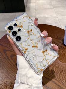 1件装时尚创意蝴蝶结链条卡通小马图案透明气囊TPU材质防摔手机壳，适合作为节日礼物，适用于三星S25、S24、S23、S22、A05、A73、A53等型号 - 彩色 - 查看 8