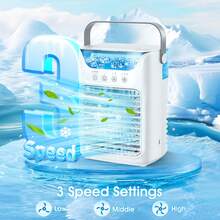 Hailicare 便携式三速空气冷却风扇，带加湿功能 - 700毫升水箱，10小时续航，2种喷雾模式，风速可调，USB供电，静音运行，适用于家庭、办公室和旅行，不含充电电池，需外接电源，适用于10平方米的桌面便携式风扇 - 其他 - 查看 3