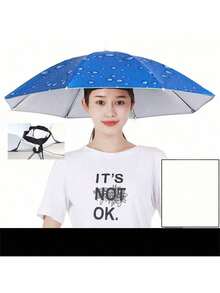 1 st paraplyhatt, lämplig för camping och fiske, paraplyhatt med elastiskt pannband, UV-skydd - Multifärgad - Visa 24