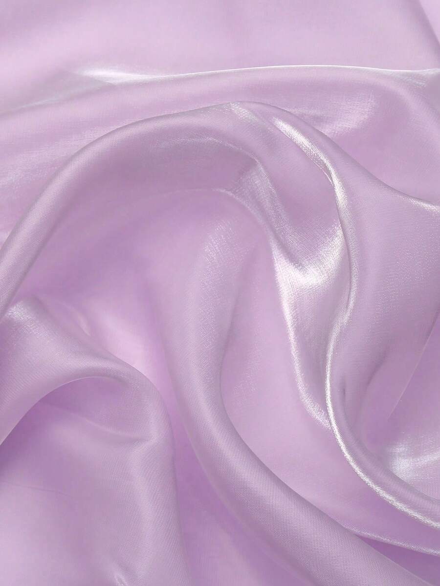 1pc Lily Satin & Organza Shiny Satin Fabric, Pre-Cut For Wedding Party Bridal Dress DIY - Mauve - View 1