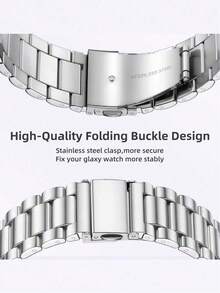 1条时尚银色三珠金属智能手表表带，兼容三星智能手表，通用20mm/22mm不锈钢表带，适用于Galaxy Watch 7/6/5/4/3（40mm/44mm）、Galaxy Active 2（40mm/44mm）、Gear S3、Galaxy Watch 3（42mm/46mm）。 - 銀色 - 查看 4