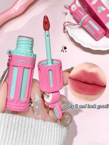 Gege Bear 1pc Soft Matte Velvet Long-Lasting Non-Shedding Pigmented Lip Tint, Natural Color, Versatile Makeup Product - 彩色 - 查看 3