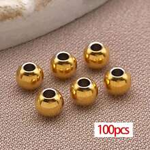 100颗不锈钢珠散装圆形金属珠光滑工艺珠，适用于手链、项链等DIY首饰制作，尺寸：2/2.5/3/4/5/6/8毫米 - 彩色 - 查看 17