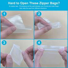 100pcs/Pack Transparent Plastic Resealable Glass Paper Bags, Self-Sealing Bags - White - View 7