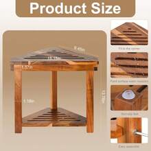 Corner Shower Stool, Shower Foot Rest For Shaving Legs, Small Shower Acacia Wood Waterproof Shower Bench - 角落淋浴凳-2026 - 查看 2