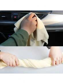 Toalla de piel de ciervo natural para lavar el coche, paño de limpieza súper absorbente para ventanas de coche y hogar, nueva toalla de lavado de coche de secado rápido - 30*40 - Ver 3