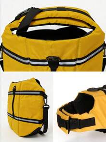 1pc Dog Life Jacket, Reflective Stripe Dog Life Vest, Adjustable Pet Life Ring High Buoyancy Swimwear Suitable For Large Dogs - Yellow - View 2