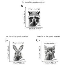 1/3片趣味动物马桶贴纸，可移除自粘PVC防水材质，适用于马桶座圈、水箱、浴缸和瓷砖装饰。是送给朋友的绝佳礼物。 - 動物馬桶貼 - 查看 10