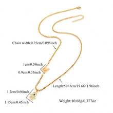 1pc New Fashion Golden Stainless Steel Initial Hamsa Hand Pendant Chain Necklaces For Men - Yellow Gold - View 2