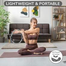 Pilates Ring Set – 14-Inch Anti-Deformation Magic Ring With Soft Handle, Mini Ball, 5 Resistance Bands, User Guide, Home Pilates Equipment - Grey - View 4