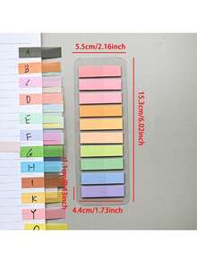 6400pcs, 32 Styles/Pack - Retro European Fluorescent PET Sticky Notes, Morandic Color Tones, Soft Hues And Vintage Colors, Transparent Index Tabs For Easy Organization - Multicolor - View 7