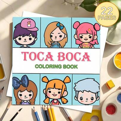 Coloring Collection Of Toca Boca, Charming Playful Scenes & Whimsical Creative Vibes,(22-Page Thick Paper Upgraded Version) A Coloring Book Specially Designed For Women, With Bright Colors, Stress-Relieving, Suitable For Markers, For Teenagers, Featuring Fantasy And Eerie Elements. Ideal For Valentine's Day, Birthdays And Other Festivals. It's A Great Gift For Halloween, Back-To-School, For Adults, Christmas, For Art And Craft Supplies, DIY Leisure, And Doodling.