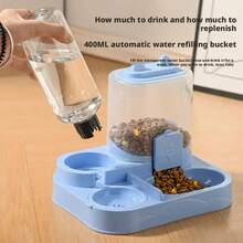 Automatic Cat Feeder And Waterer All-In-One Pet Food Water Dispenser Large Capacity Food Storage Dispenser Pet Supplies - Xám - Xem 3