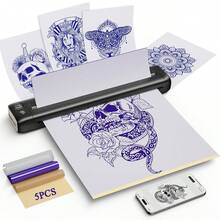 RONGTA F81s Tattoo Stencil Printer, Comes With 5 Free Tattoo Papers, Compatible With Phone/Computer/Tablet, 203DPI High-Definition Inkless Printing, Suitable For Studios/Beginners, Tattoo Machine, Portable Tattoo Machine - Black - View 6