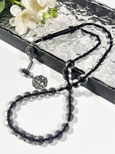 45 Stück transparente Einzelstrang Ramadan Gebetsperlen Armband