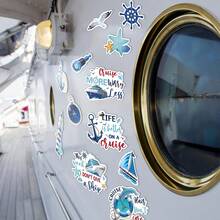 12pcs Cruise Ship Door Magnets, Nautical Theme Boat & Car Refrigerator Magnet Stickers, Anchor Pattern Cruise Cabin Fridge Magnetic Decor, Suitable For Carnival Cruise Party - 12Pcs - View 7