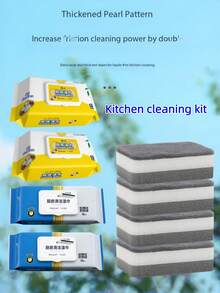 80 Sheets Heavy Duty Kitchen Wet Wipes, Extra Large Pack, Thick & Strong, Grease & Stain Removal, Lemon Scented, Suitable For Cleaning Stove, Oven, Countertops - Yellow Special Offer - View 6