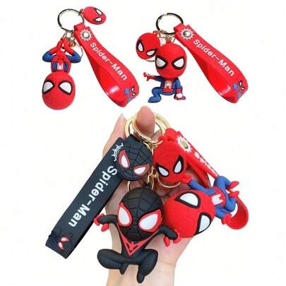 1 móc khóa siêu anh hùng hoạt hình, mặt dây chuyền nhân vật truyện tranh Avengers.