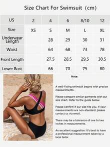 Bikinx Cross Back Gradient Strap Bikini Set - High Waisted Two Piece Swimsuit With V Neck Cut Out, Sexy Sporty Beachwear For Women Summer 2026 - 彩色 - 查看 8