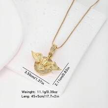 1 pieza Collar con colgante redondo de cobre chapado en oro de 18K, joyería minimalista de lujo como regalo para mujeres - Dorado - Ver 9