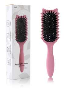 Hair Brush, 2025 Newest Boar Bristle Hair Brush Styling Brush, Curl Define Brush, Shaping & Defining Curls For Women,Hair Brush,Comb,Hair Tools,Hair Products And Accessories For Barber Salon Beauty Travel Essentials - Multicolor - View 1