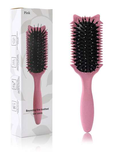 Hair Brush, 2025 Newest Boar Bristle Hair Brush Styling Brush, Curl Define Brush, Shaping & Defining Curls For Women,Hair Brush,Comb,Hair Tools,Hair Products And Accessories For Barber Salon Beauty Travel Essentials