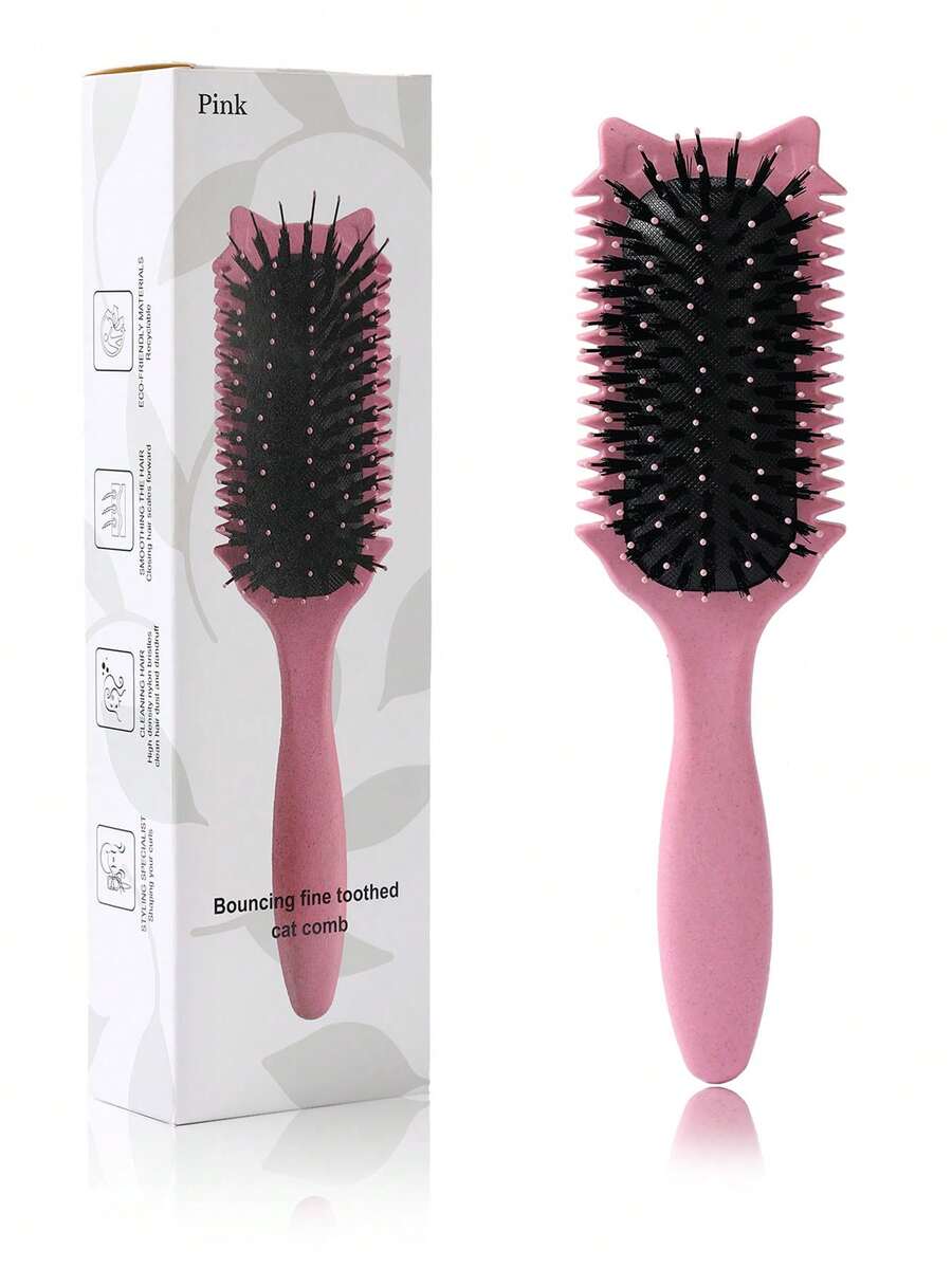 Hair Brush, 2025 Newest Boar Bristle Hair Brush Styling Brush, Curl Define Brush, Shaping & Defining Curls For Women,Hair Brush,Comb,Hair Tools,Hair Products And Accessories For Barber Salon Beauty Travel Essentials - Multicolor - View 1