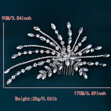 1pc Elegant Bridal Hair Comb Sparkling Rhinestone Hair Accessory Women Wedding Party Headpiece - Multicolor - View 9