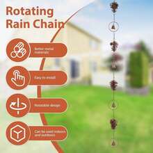 Gutter Downspout Diverter Metal Rain Chain, Decorative Garden Rain Catcher, Outside, Garden, Patio, And Deck - Pinecone Shaped Rain Chain - View 10