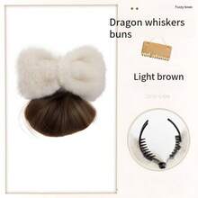 蓬松蝴蝶结发髻爪夹假发，蓬松发圈发髻器，发饰 - 彩色 - 查看 13