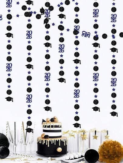 2026 Graduation Celebration Decorations - Shiny Background With 2026 Text And Graduation Cap Hanging Decor - Suitable For High School, College And Middle School Graduation Ceremonies (Colors: Purple, Gold, Red, Blue)