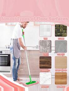 可重复使用、可水洗的超细纤维拖把垫 - 适用于干湿两用地板清洁 - 适用于大多数标准拖把 - 其他 - 查看 6