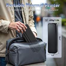 Phomemo Portable Thermal Printer Compatible For Home/Office, Wireless Wireless & App Printer Suitable For Travel, Labeling, Receipts, Invoices, 10 Sheets Of Thermal Paper Printer With Paper Compatibility For Smartphones/Tablets (No Ink) - Black Printer + 10 Sheets Of Thermal Paper - View 3